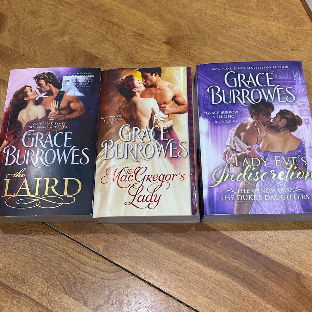 Set of 3, Grace Burrowes, used, paperback, romance books.